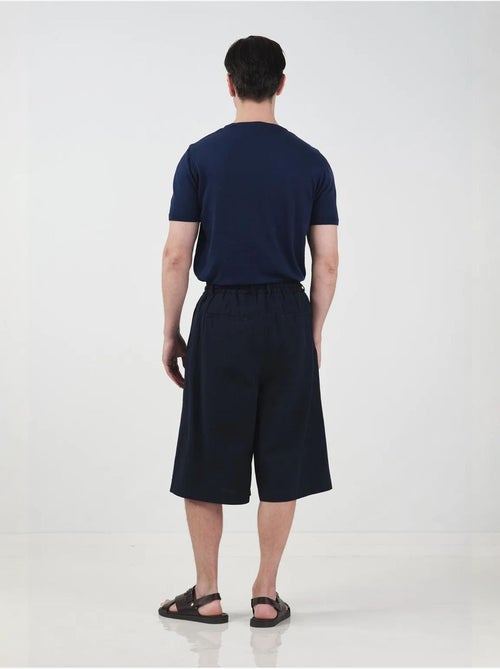 Shorts largos de pernera ancha estilo chino con cintura con cordón giesto - Kiabi Shorts largos de pernera ancha estilo chino con cintura con cordón giesto - Kiabi
