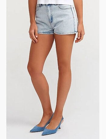Shorts mom de denim de algodón de tiro alto dilvin