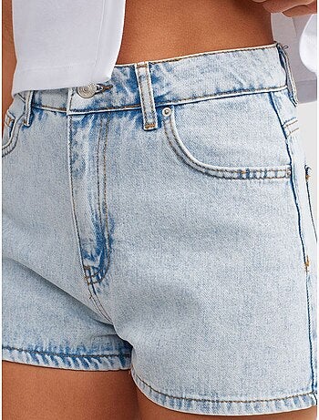 Shorts mom de denim de algodón de tiro alto dilvin