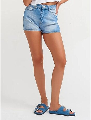 Shorts mom de denim de algodón de tiro alto dilvin