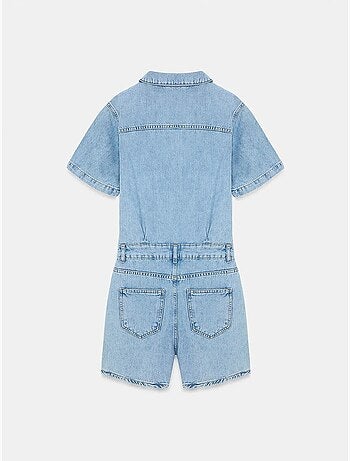 Shorts peto vaquero con cuello camisero dilvin