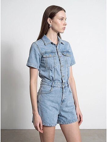 Shorts peto vaquero con cuello camisero dilvin