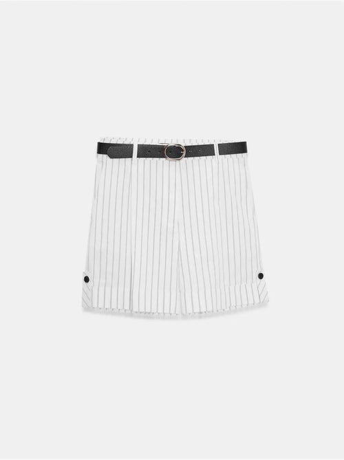 Shorts sastre a rayas de tiro alto con cinturón dilvin - Kiabi Shorts sastre a rayas de tiro alto con cinturón dilvin - Kiabi