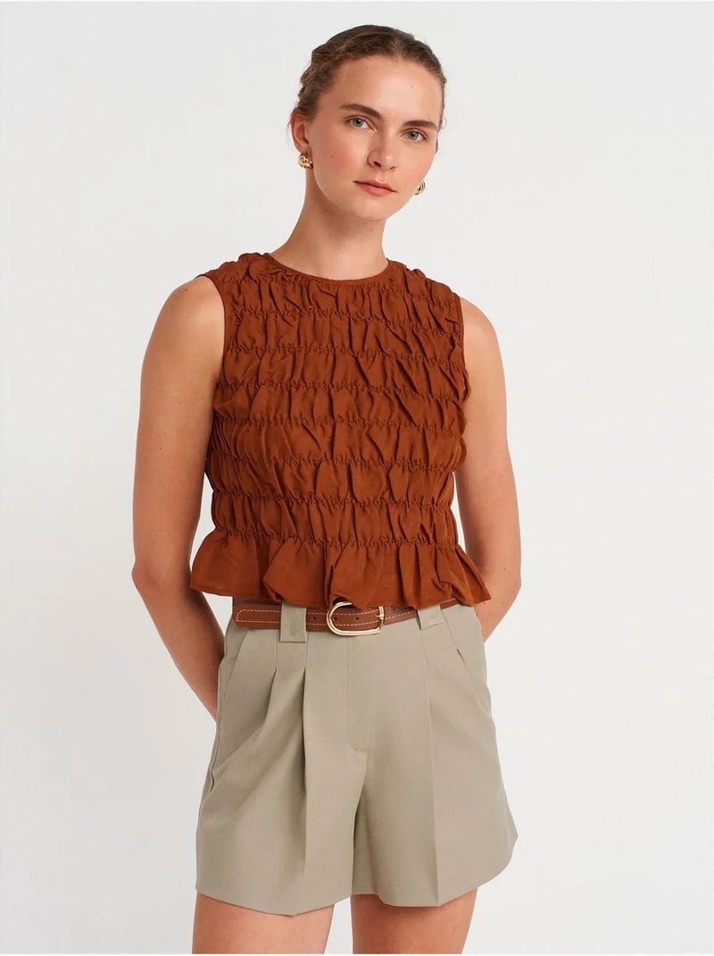 Shorts sastre de cintura alta para mujer dilvin Beige arcilla - Kiabi