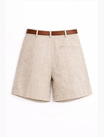 Shorts sastre de cintura alta, pernera ancha y con cinturón mixray