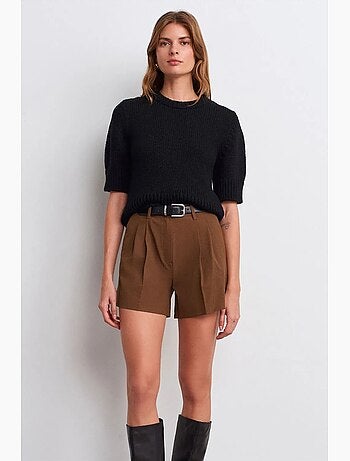 Shorts sastre de crepé de cintura alta dilvin