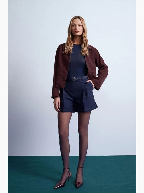 Shorts sastre de crepé de tiro alto con cinturón dilvin - Kiabi Shorts sastre de crepé de tiro alto con cinturón dilvin - Kiabi