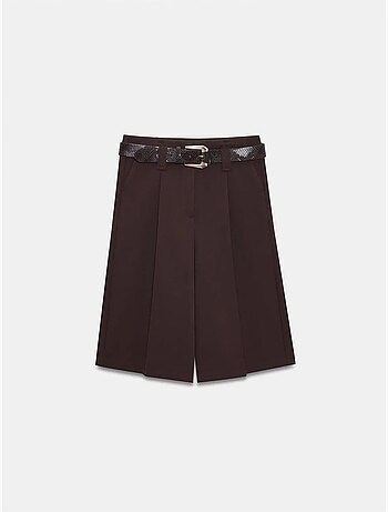 Shorts sastre de pernera ancha con cinturón y cintura alta dilvin
