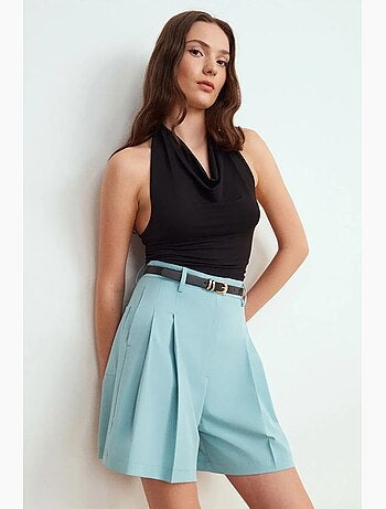 Shorts sastre de pernera ancha de tiro alto dilvin