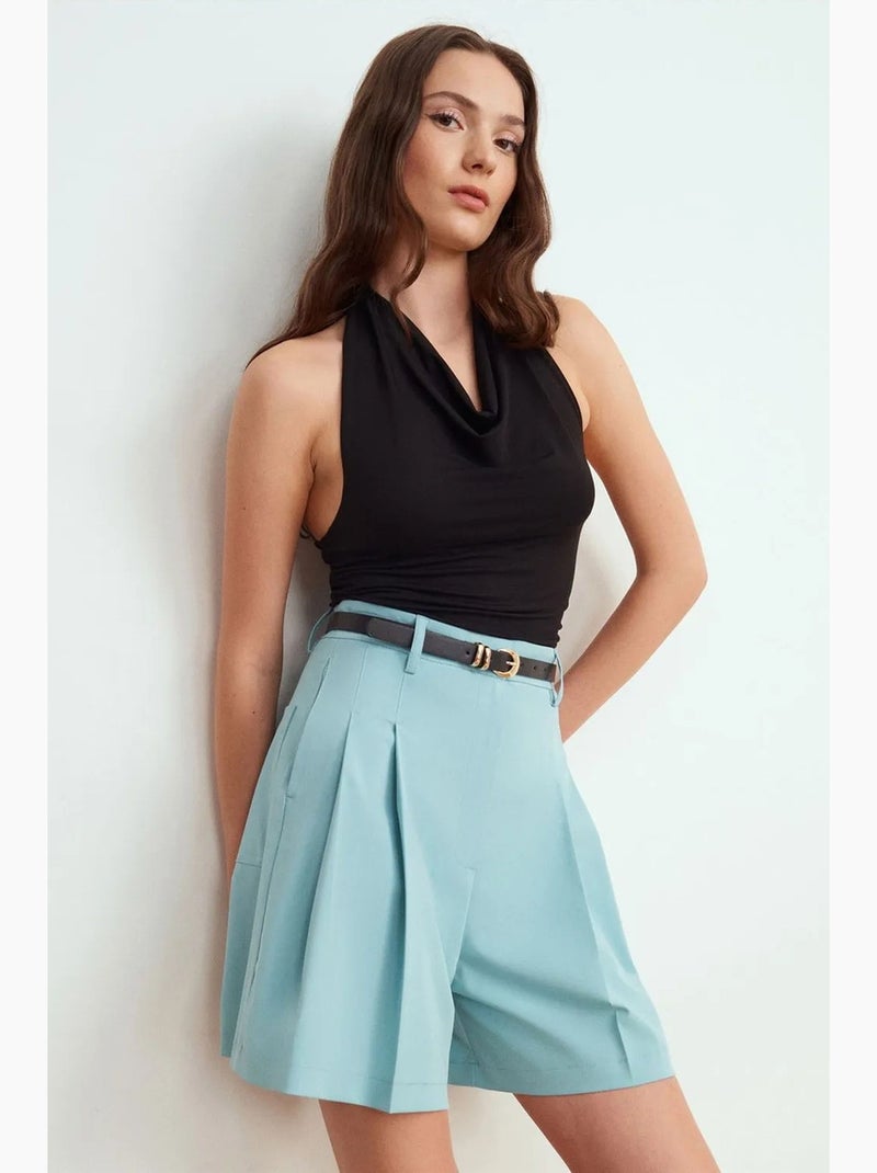 Shorts sastre de pernera ancha de tiro alto dilvin Azul cielo - Kiabi