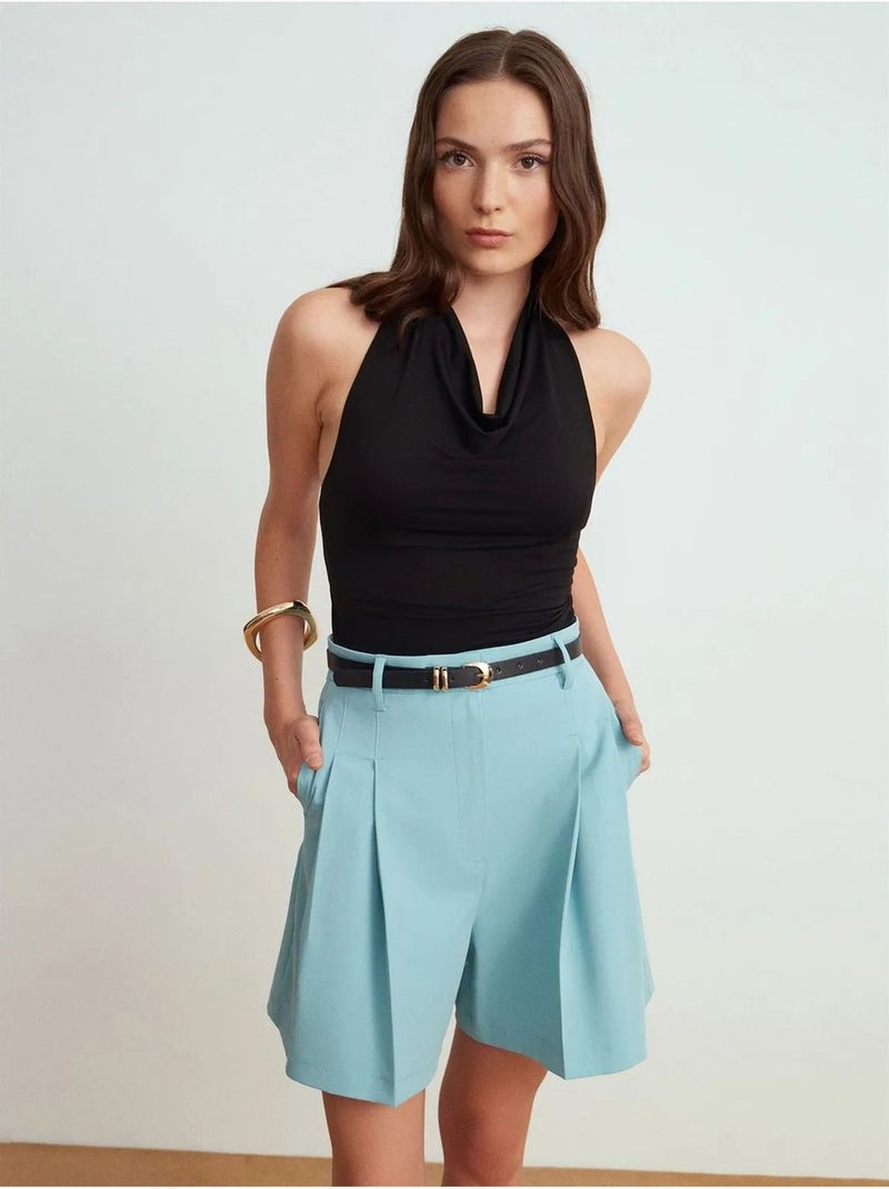 Shorts sastre de pernera ancha de tiro alto dilvin Azul cielo - Kiabi