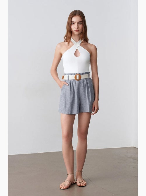 Shorts sastre de pernera ancha de tiro alto dilvin - Kiabi Shorts sastre de pernera ancha de tiro alto dilvin - Kiabi