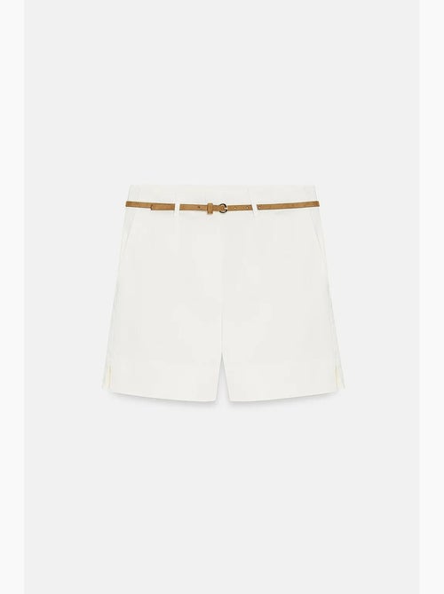 Shorts sastre de popelina de tiro alto con cinturón dilvin - Kiabi Shorts sastre de popelina de tiro alto con cinturón dilvin - Kiabi