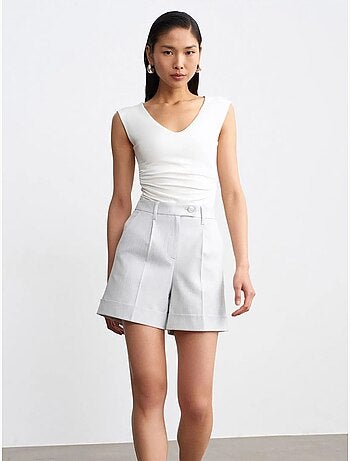 Shorts sastre de tejido de cintura alta dilvin