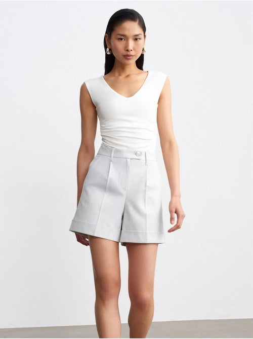 Shorts sastre de tejido de cintura alta dilvin - Kiabi Shorts sastre de tejido de cintura alta dilvin - Kiabi