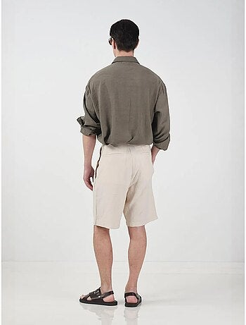 Shorts sastre de tencel de cintura alta y pernera ancha giesto