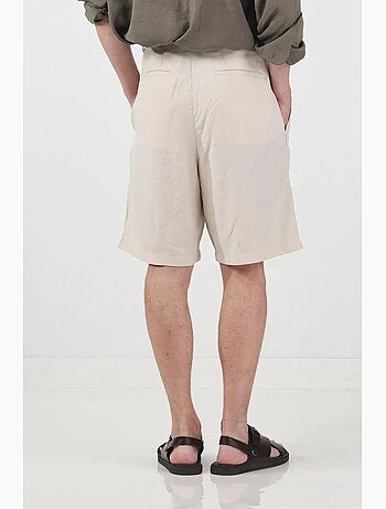 Shorts sastre de tencel de cintura alta y pernera ancha giesto