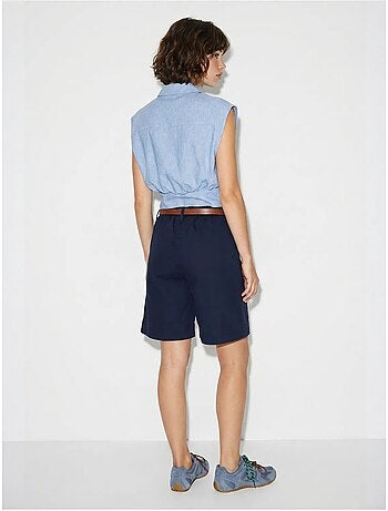 Shorts sastre de tiro alto con cinturón lucci