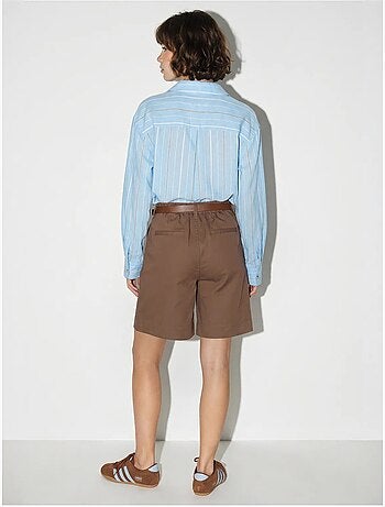 Shorts sastre de tiro alto con cinturón lucci