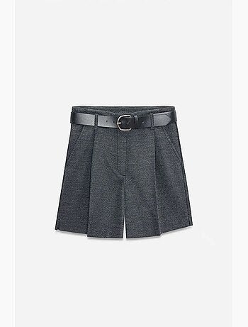 Shorts sastre de tiro alto con cinturón y pernera ancha dilvin