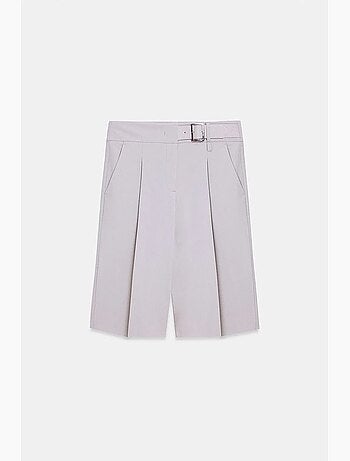 Shorts sastre de tiro alto y pernera ancha con cinturón dilvin