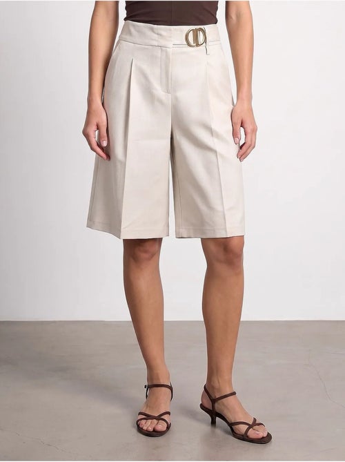 Shorts sastre de tiro alto y pernera ancha dilvin - Kiabi