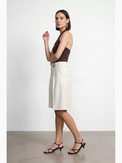 Shorts sastre de tiro alto y pernera ancha dilvin - Kiabi