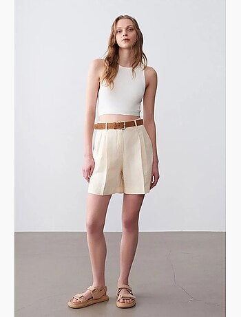 Shorts sastre de tiro alto y pernera ancha dilvin