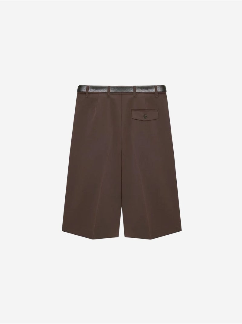 Shorts sastre de tiro alto y pernera ancha dilvin Marrón - Kiabi