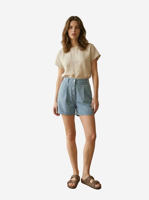 Shorts sastre de tiro alto y pernera ancha my fashion - Kiabi Shorts sastre de tiro alto y pernera ancha my fashion - Kiabi