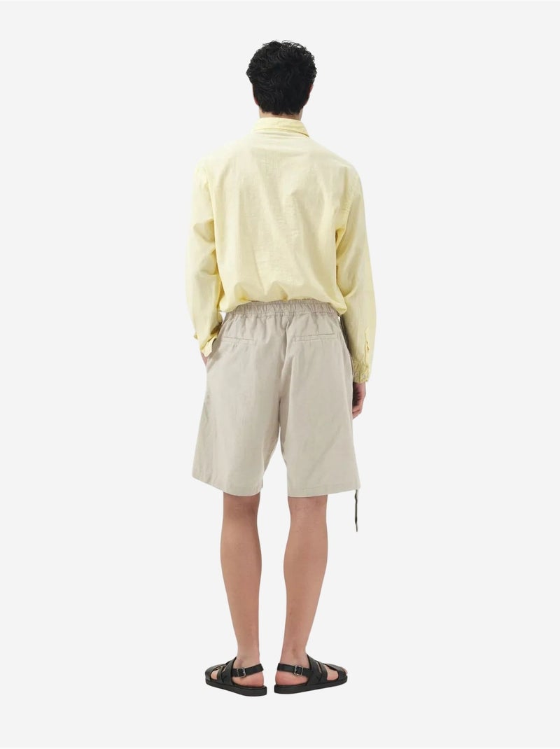 Shorts sastre de tiro medio con cinturón giesto Beige arcilla - Kiabi