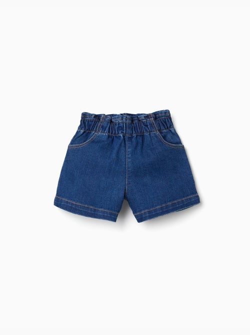 Shorts vaqueros con cintura paperbag y bolsillos - Kiabi