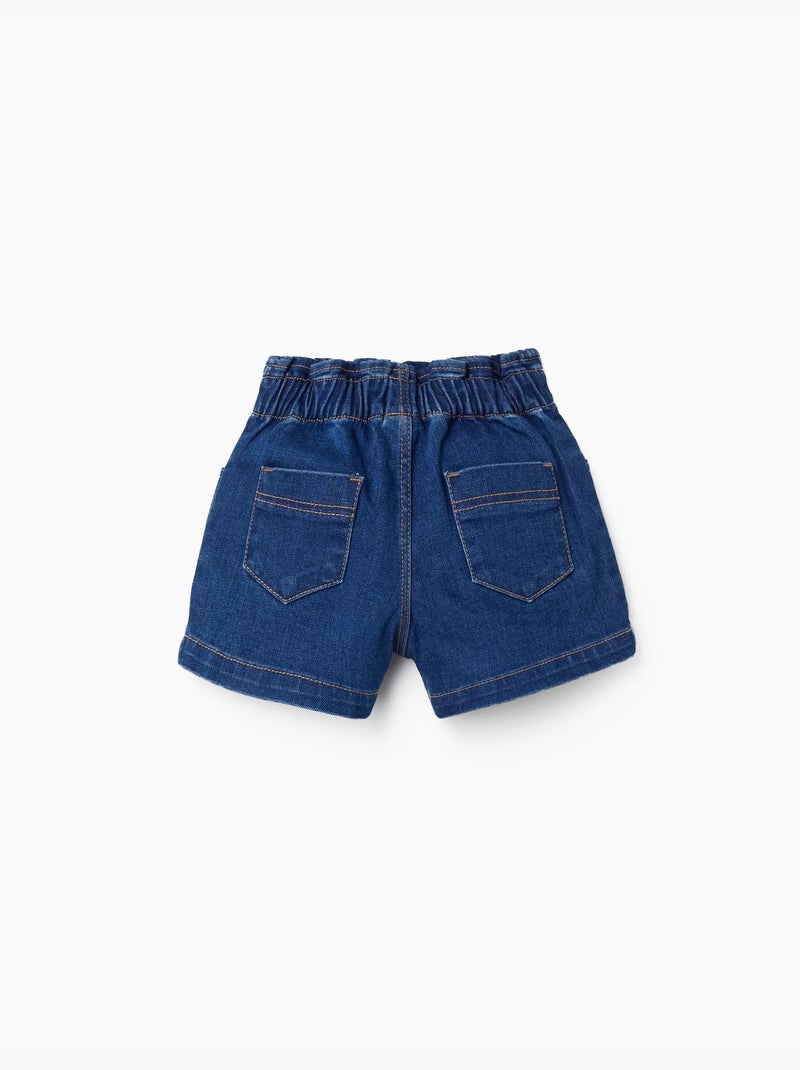 Shorts vaqueros con cintura paperbag y bolsillos Azul Azul - Kiabi