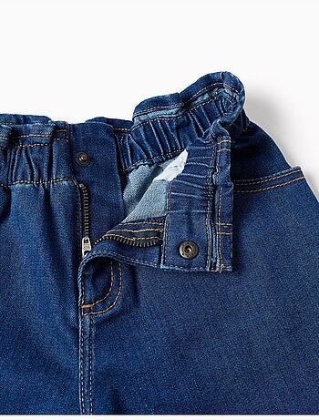 Shorts vaqueros con cintura paperbag y bolsillos