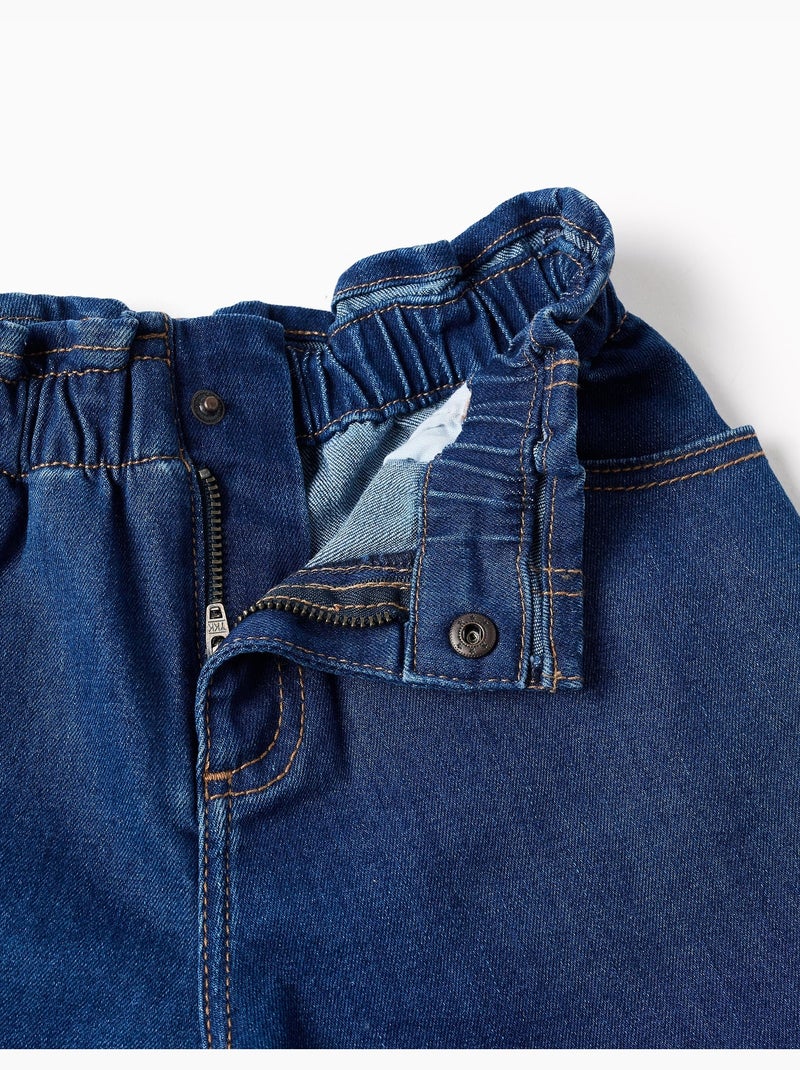 Shorts vaqueros con cintura paperbag y bolsillos Azul Azul - Kiabi