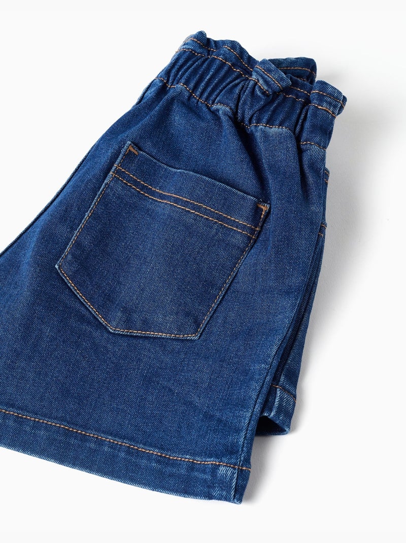 Shorts vaqueros con cintura paperbag y bolsillos Azul Azul - Kiabi
