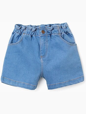 Shorts vaqueros con cintura paperbag y bolsillos