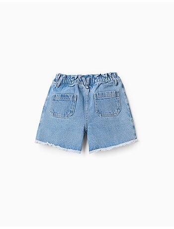 Shorts vaqueros con dobladillo deshilachado