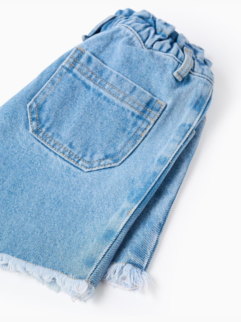 Shorts vaqueros con dobladillo deshilachado Azul claro - Kiabi