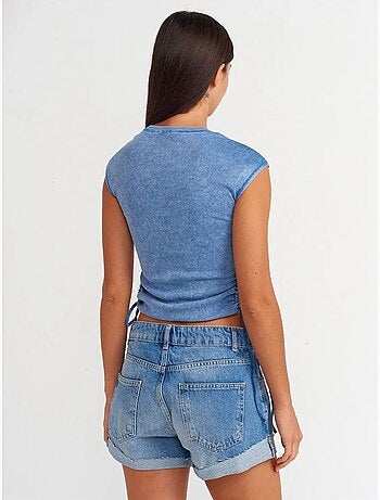 Shorts vaqueros de algodón de tiro alto dilvin