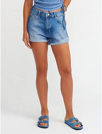 Shorts vaqueros de algodón de tiro alto dilvin