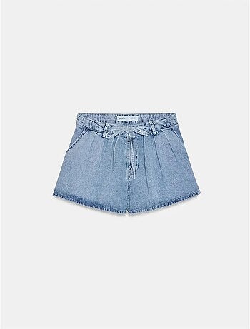 Shorts vaqueros de algodón de tiro alto y pernera ancha dilvin