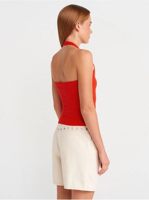 Shorts vaqueros de algodón para mujer con cintura de cordón dilvin - Kiabi Shorts vaqueros de algodón para mujer con cintura de cordón dilvin - Kiabi