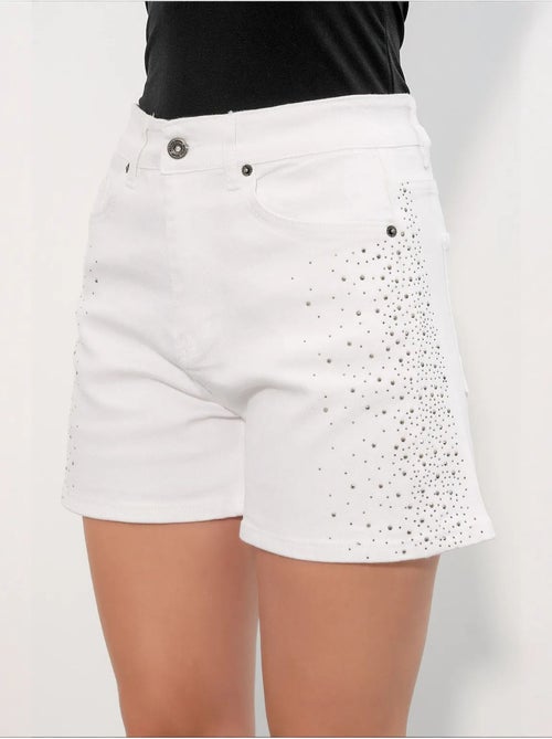 Shorts vaqueros de cintura alta con lunares y cinturón bdart - Kiabi