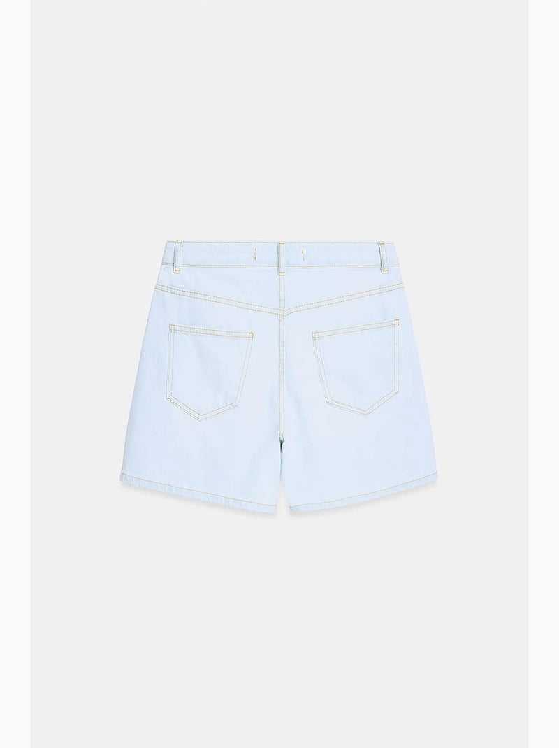 Shorts vaqueros de cintura alta y pernera ancha dilvin Azul claro - Kiabi