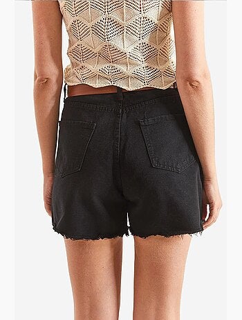 Shorts vaqueros de gabardina de lona con cinturón lucci