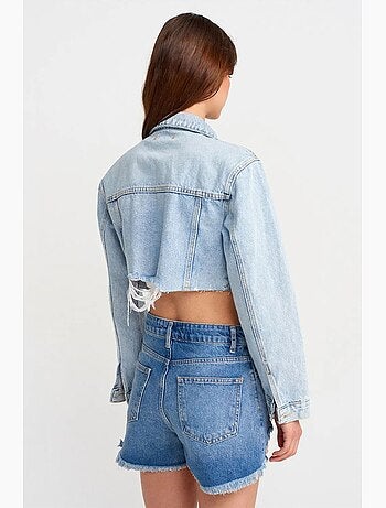 Shorts vaqueros de tiro alto para mujer dilvin