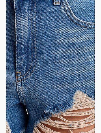 Shorts vaqueros de tiro alto para mujer dilvin
