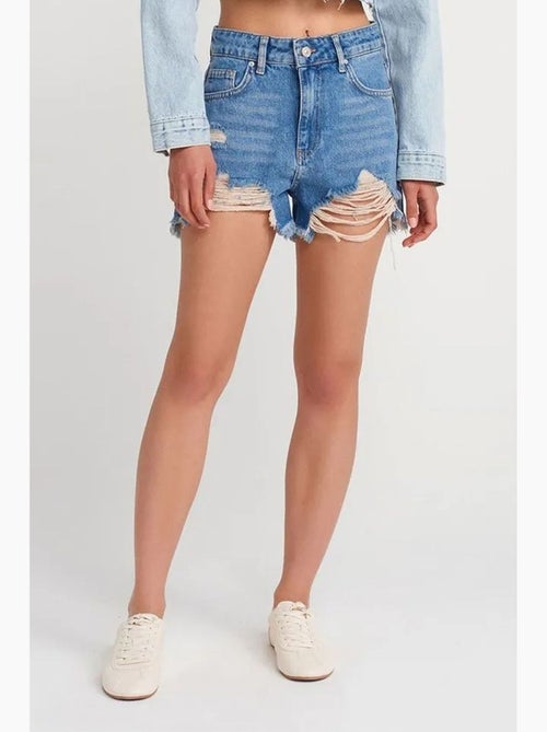 Shorts vaqueros de tiro alto para mujer dilvin - Kiabi Shorts vaqueros de tiro alto para mujer dilvin - Kiabi
