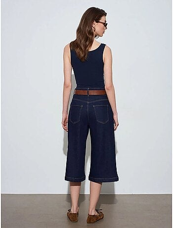 Shorts vaqueros de tiro alto y pernera ancha dilvin